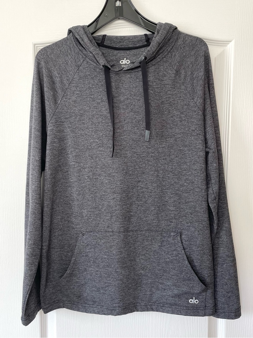 ALO Yoga Men’s Heather Gray Hooded Pullover - Size S